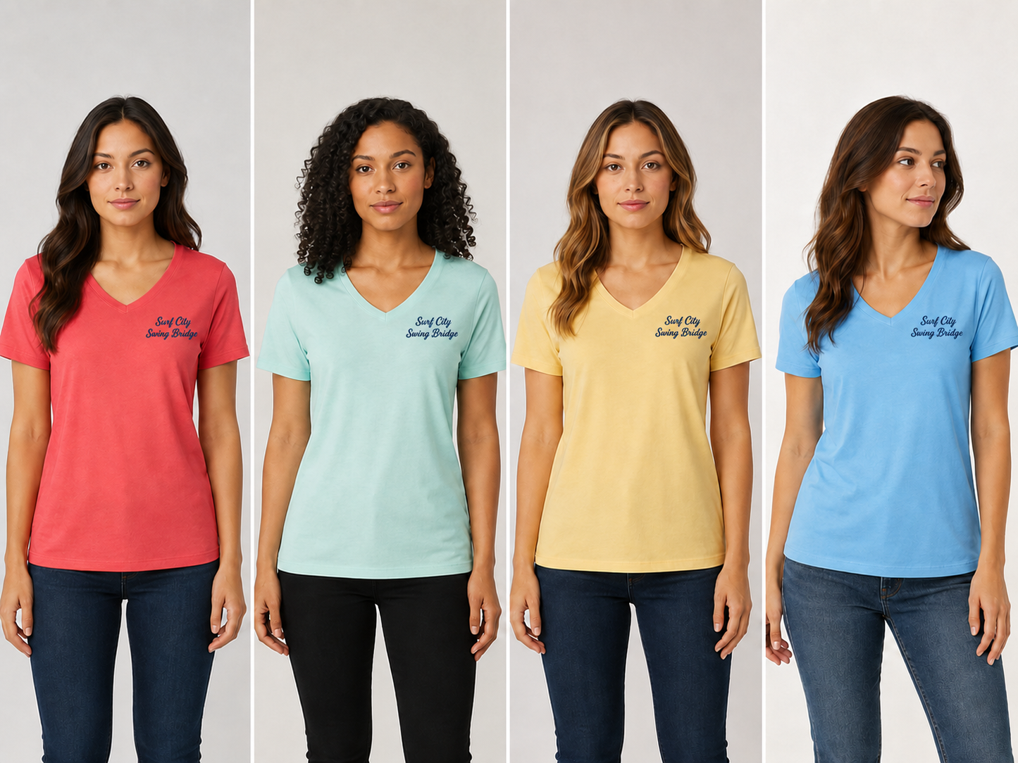 Surf City Swing Bridge V-Neck T-Shirt