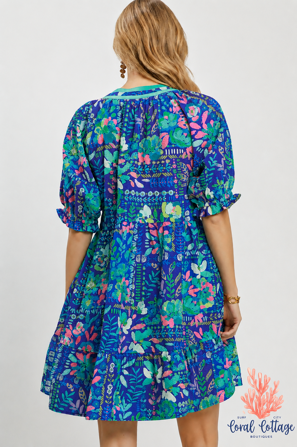 Puff Sleeve Tiered Dress