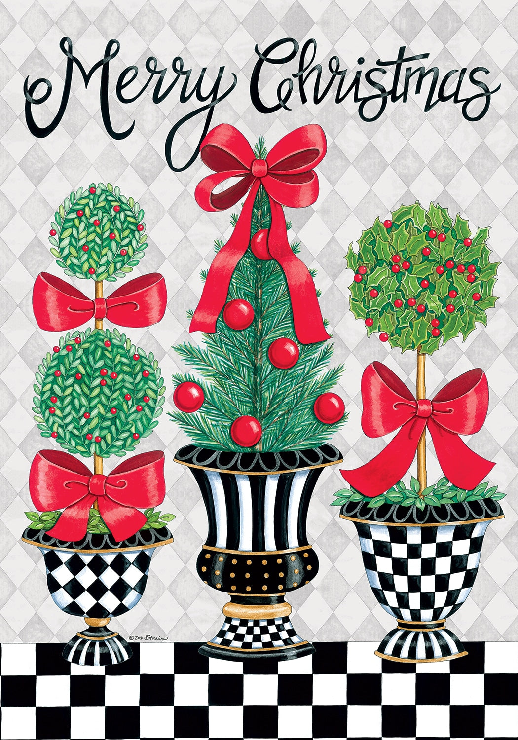 Garden Flag-Christmas Topiary