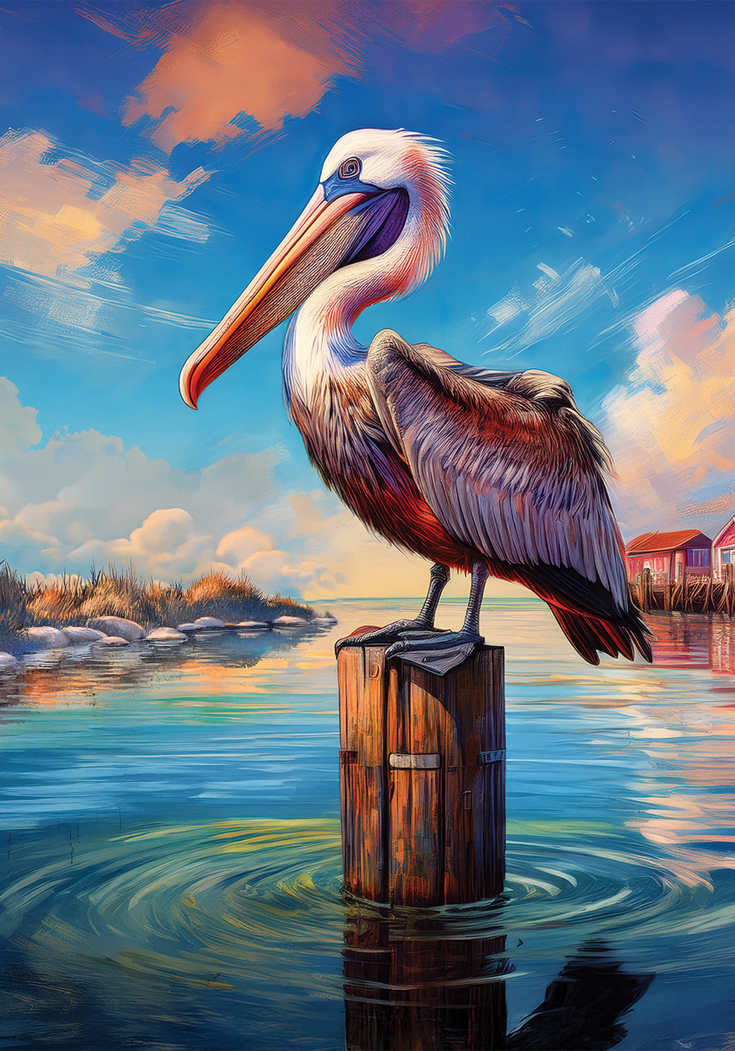 Pelican On Post Garden Flag