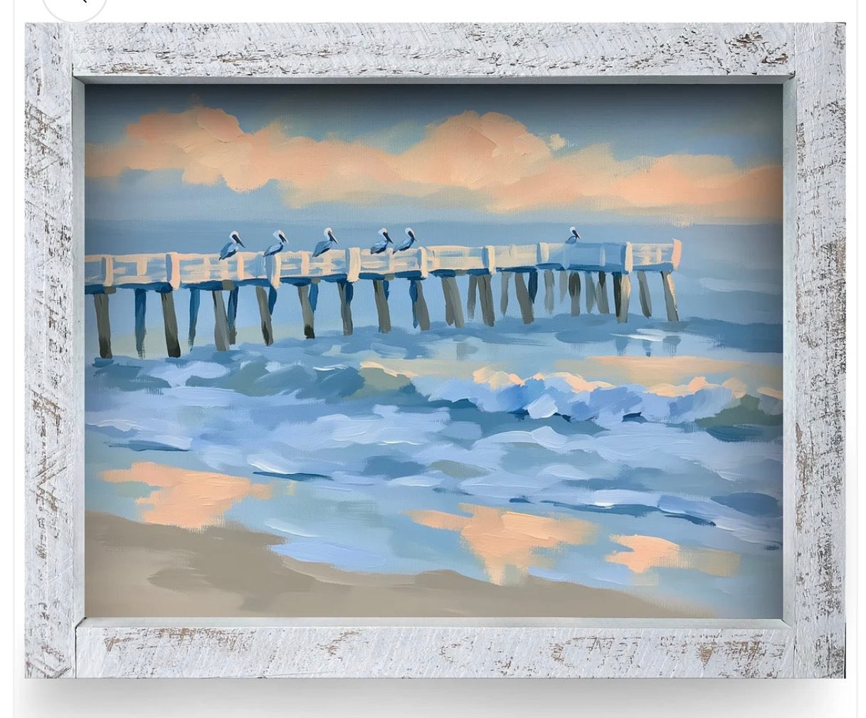 Sunset Pier Pelicans Artwork