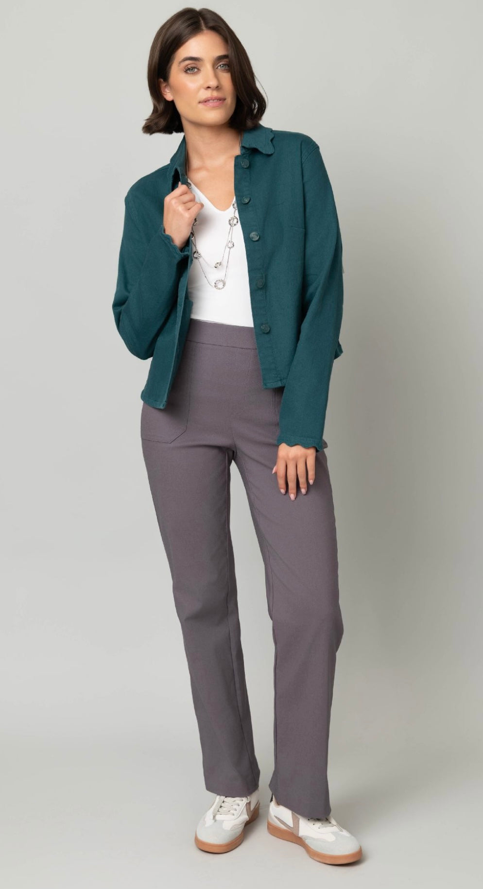 Scallop Trim Denim Jacket