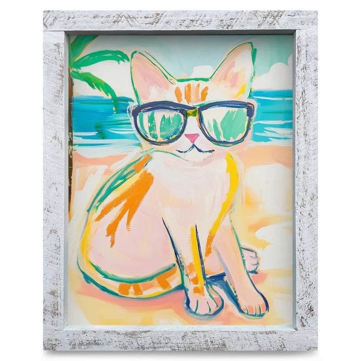Tropical Cat Artwork - VERTICAL