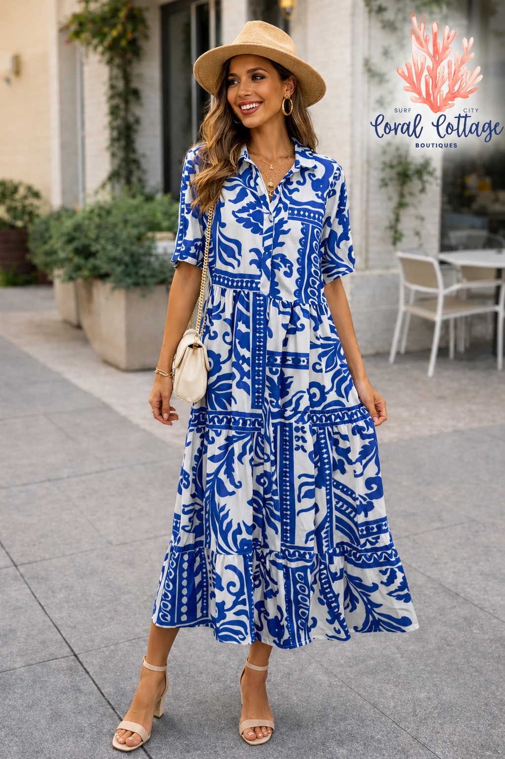 Blue Floral Maxi Dress