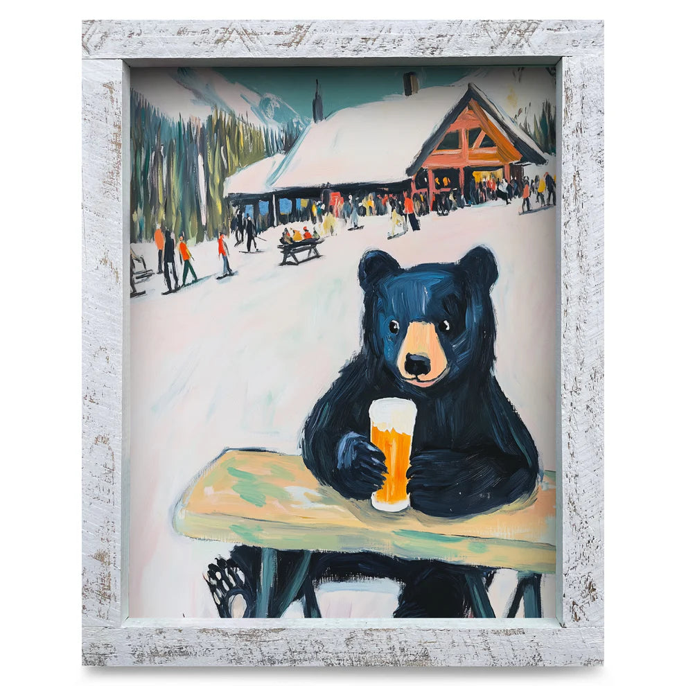 Art-Lake/Lodge-Cute Ski Bear