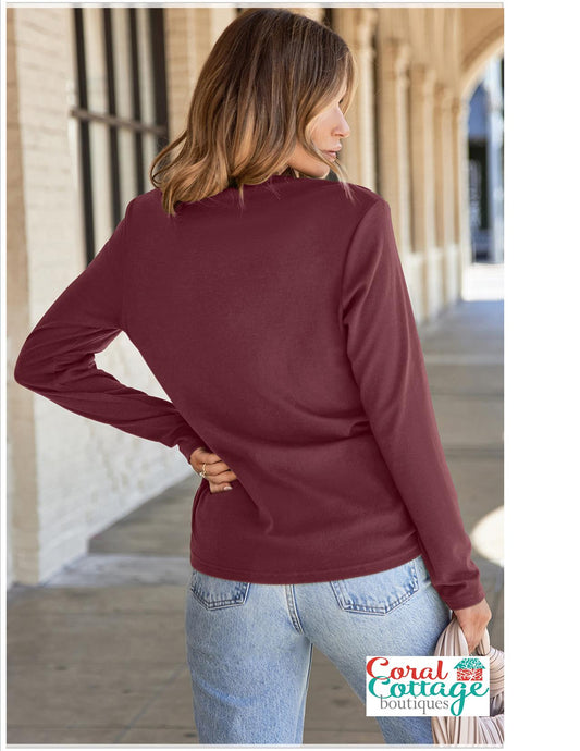 Crew Neck Long Sleeve Top