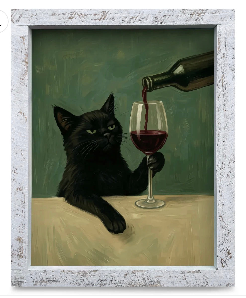 Pet Art - Meow Wine Please