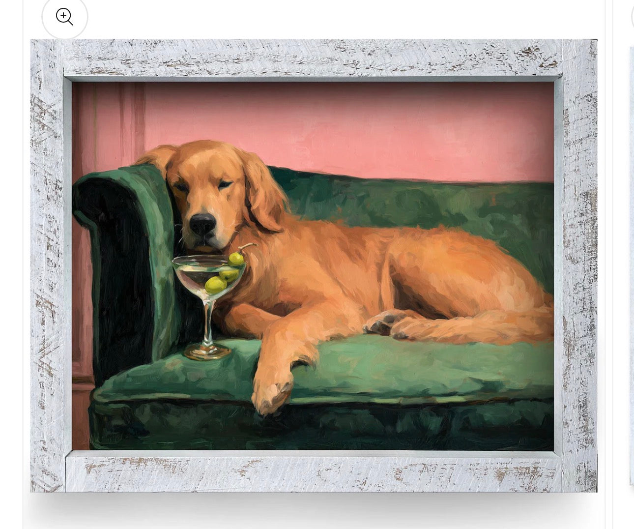 Pet Art - Golden Retriever & Gin Martini