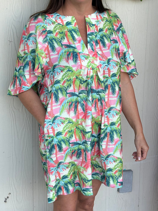 Sabrina Palm Dress