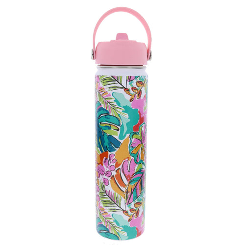 TROPICAL PARADISE 24 OZ. SKINNY BOTTLE WITH STRAW CAP