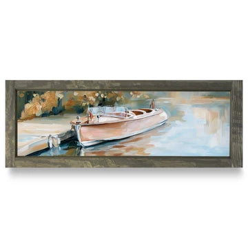 Classic Wooden Speedboat Skinny Artwork