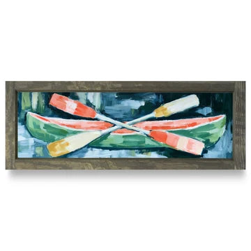 Green Canoe & Paddles Skinny Artwork