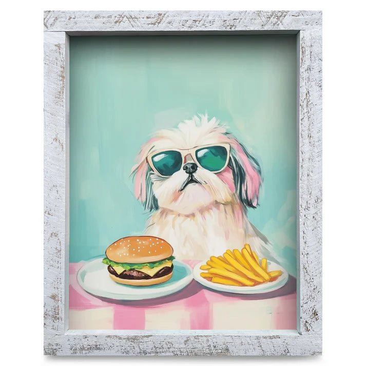 Shih Tzu Burger Artwork - VERTICAL