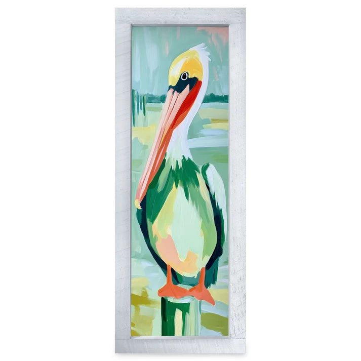 Sea Glass Pelican Perch Skinny Artwork