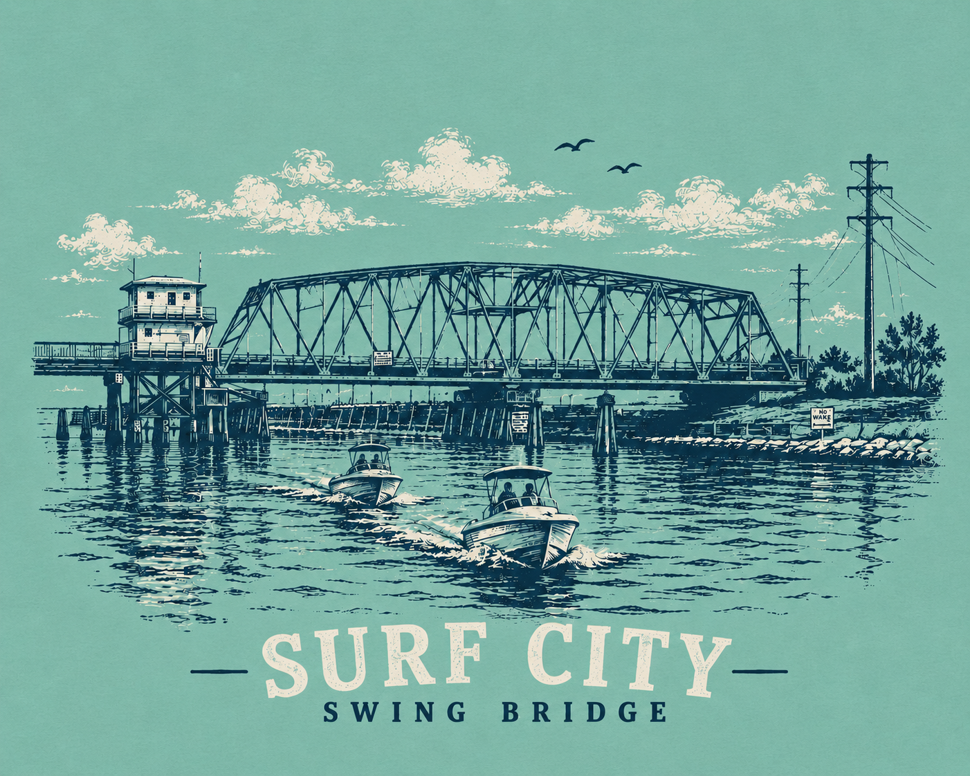 Surf City Swing Bridge Short Sleeve T-Shirt