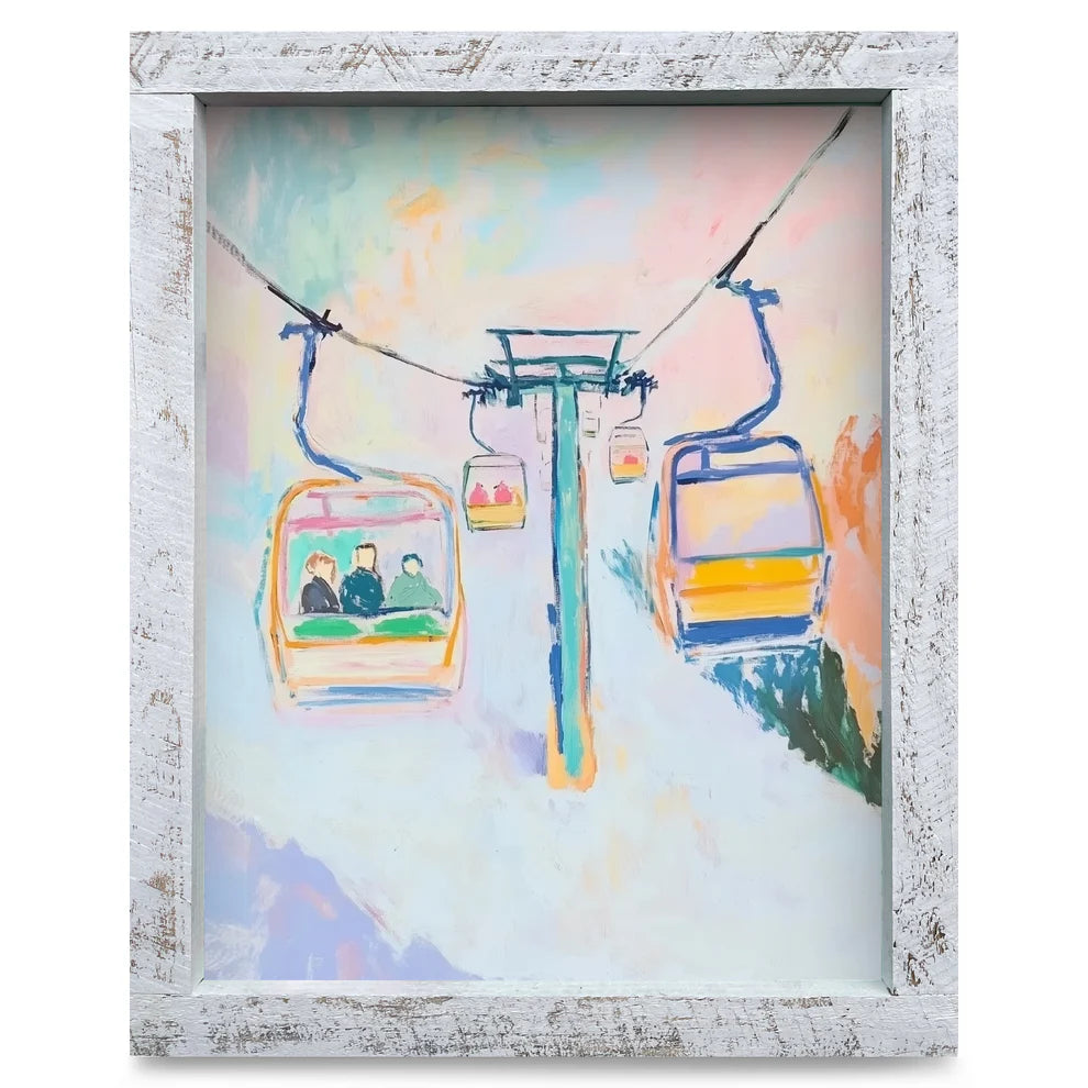 Art-Lake/Lodge-Colorful Ski Lift