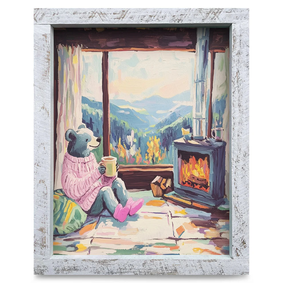 Art-Lake/Lodge-Mama Bear Cozy Coffee Cabin