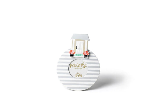 Happy Everything Round Frame - Stone Stripe