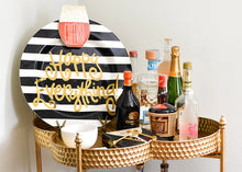 Load image into Gallery viewer, Happy Everything Round Platter - Black Stripe