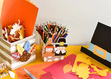 Load image into Gallery viewer, Happy Everything Medium Nesting Cube - Neutral Stripe
