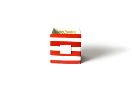 Happy Everything Medium Nesting Cube - Red Stripe