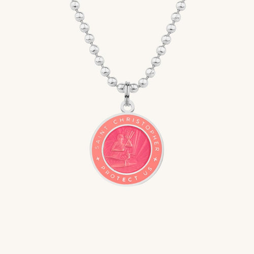 Get Back Necklace - St Christopher - Small - Fuchsia/Pink