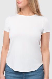 Crew Neck Hi-Lo Hem Tee