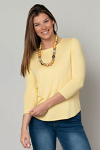 Load image into Gallery viewer, Juliana Crepe 3/4 Sleeve Hi-Lo Tee