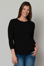Load image into Gallery viewer, Juliana Crepe 3/4 Sleeve Hi-Lo Tee