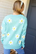 Load image into Gallery viewer, All For Love Mint Daisy Print Button Down Knit Cardigan