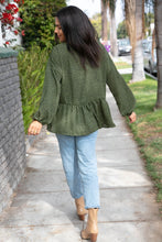 Load image into Gallery viewer, Moss Green Leopard Wool Dobby Woven Knit Top