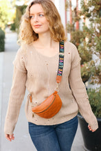 Load image into Gallery viewer, Camel Quilted &quot;LOVE&quot; Strap Crossbody Sling Bag
