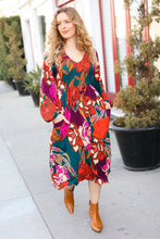 Load image into Gallery viewer, Stand For Love Fuchsia Floral Print Fit and Flare Dress