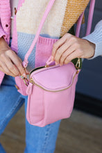 Load image into Gallery viewer, Pink Vegan Leather Two Pocket Mini Cross Body