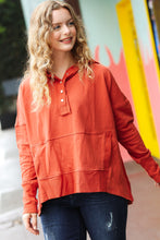 Load image into Gallery viewer, The Slouchy Terracotta French Terry Snap Button Hoodie