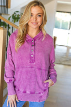 Load image into Gallery viewer, Call On Me Violet French Terry Snap Button Hoodie