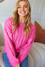 Load image into Gallery viewer, True Love Pink Lace Trim Oversized Knit Sweater