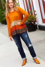 Load image into Gallery viewer, Give You Joy Rust/Taupe Leopard Print Tiered Babydoll Top