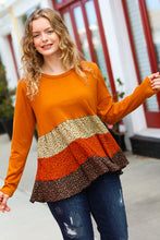 Load image into Gallery viewer, Give You Joy Rust/Taupe Leopard Print Tiered Babydoll Top