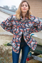 Load image into Gallery viewer, Flannel Aztec Jacquard Shacket with Pockets