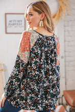 Load image into Gallery viewer, Boho Floral Ethnic Print Front Tie Woven Blouse