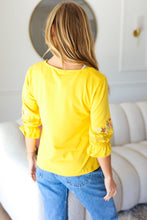 Load image into Gallery viewer, Keep You Close Yellow Floral Embroidery Square Neck Blouse
