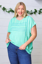 Load image into Gallery viewer, Mint Boho Embroidered Dolman Top