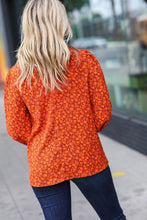 Load image into Gallery viewer, Thinking Of You Rust Ditzy Floral Frill Neck Top