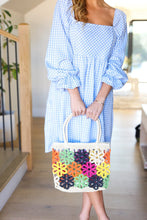 Load image into Gallery viewer, Multicolor Woven Flower Designed Straw Tote Bag