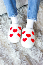 Load image into Gallery viewer, Valentines Heart Print Fleece Slippers