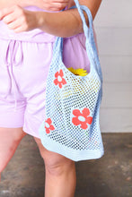 Load image into Gallery viewer, Sky Blue Crochet Tote Hobo Bag