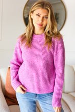 Load image into Gallery viewer, All You Need Lavender Mélange Round Neck Knit Sweater