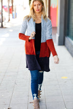 Load image into Gallery viewer, Take a Look Heather Grey Two Tone Hacci Cardigan