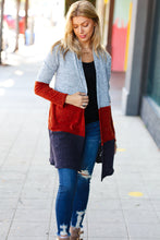 Load image into Gallery viewer, Take a Look Heather Grey Two Tone Hacci Cardigan